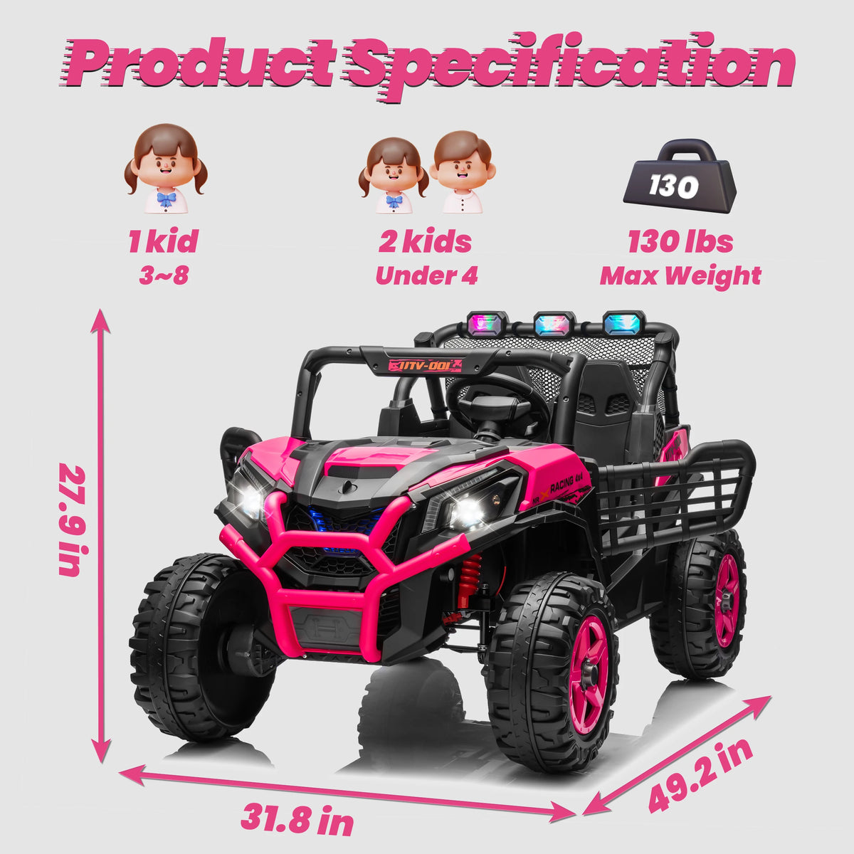 JOYRACER Electric Two Seater Remote Controlled Off Road UTV