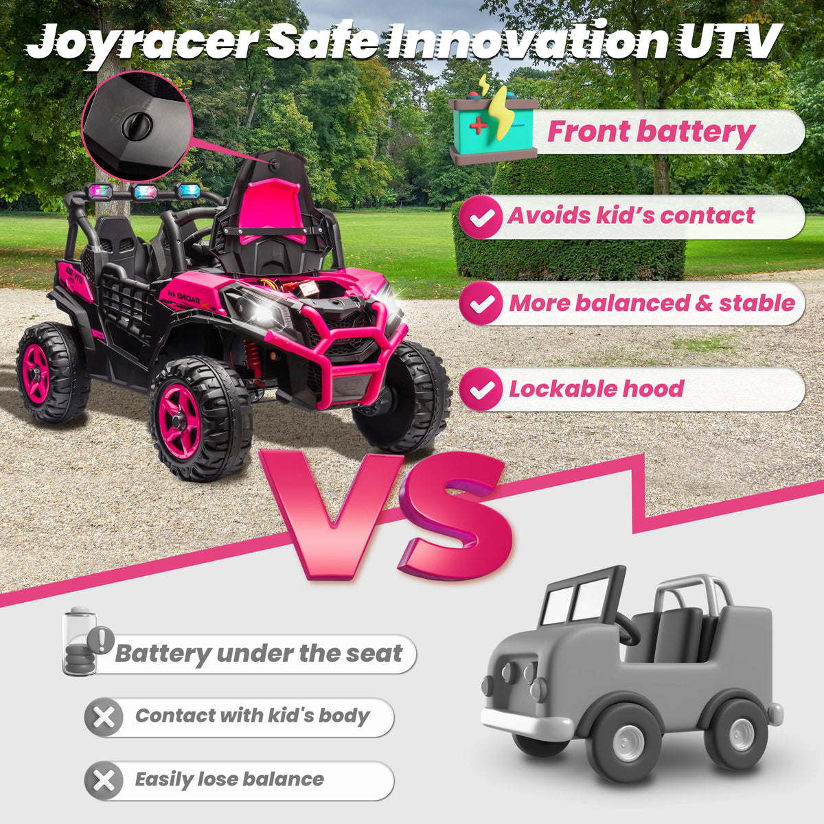 JOYRACER Electric Two Seater Remote Controlled Off Road UTV