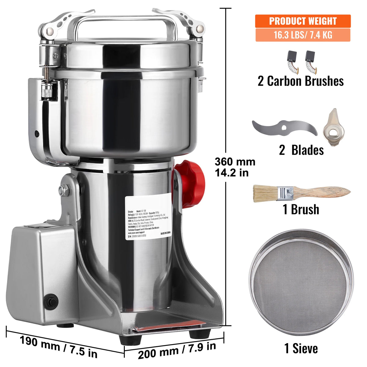 SucceBuy Commercial Electric Grain Mill Grinder For Herbs And Grains