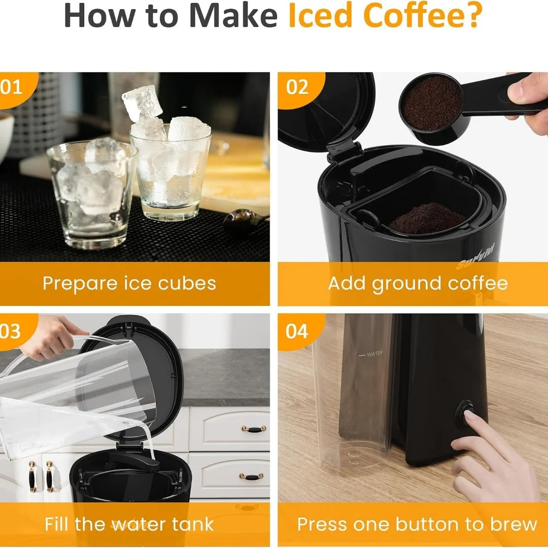 Portable Quick Cold Brew Coffee Maker For Home Office
