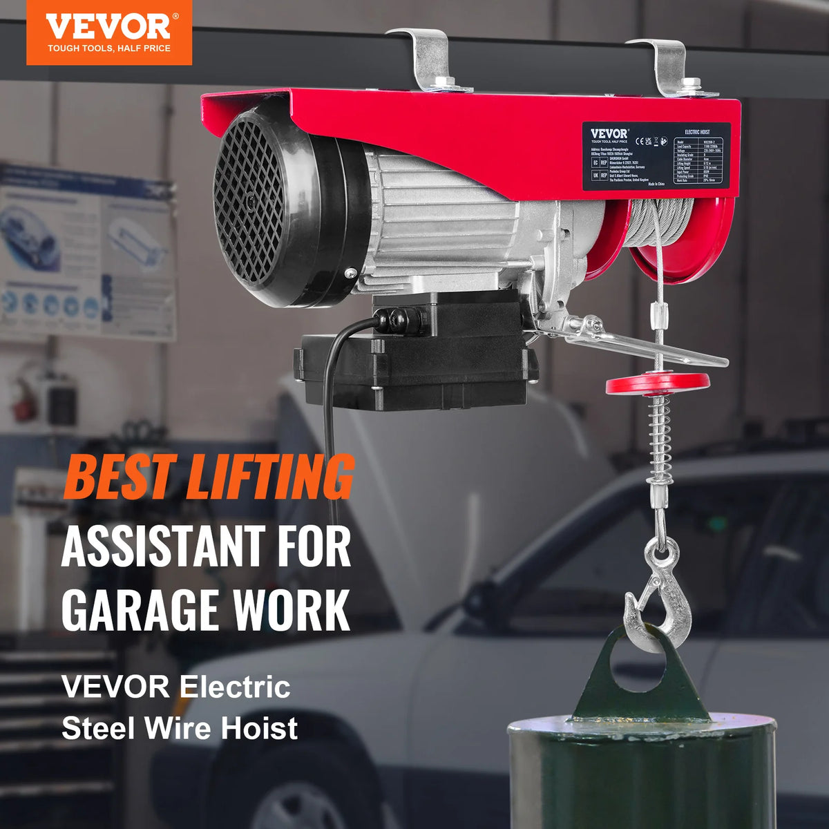 SucceBuy Wireless Electric Hoist for Garage and Warehouse Lifting