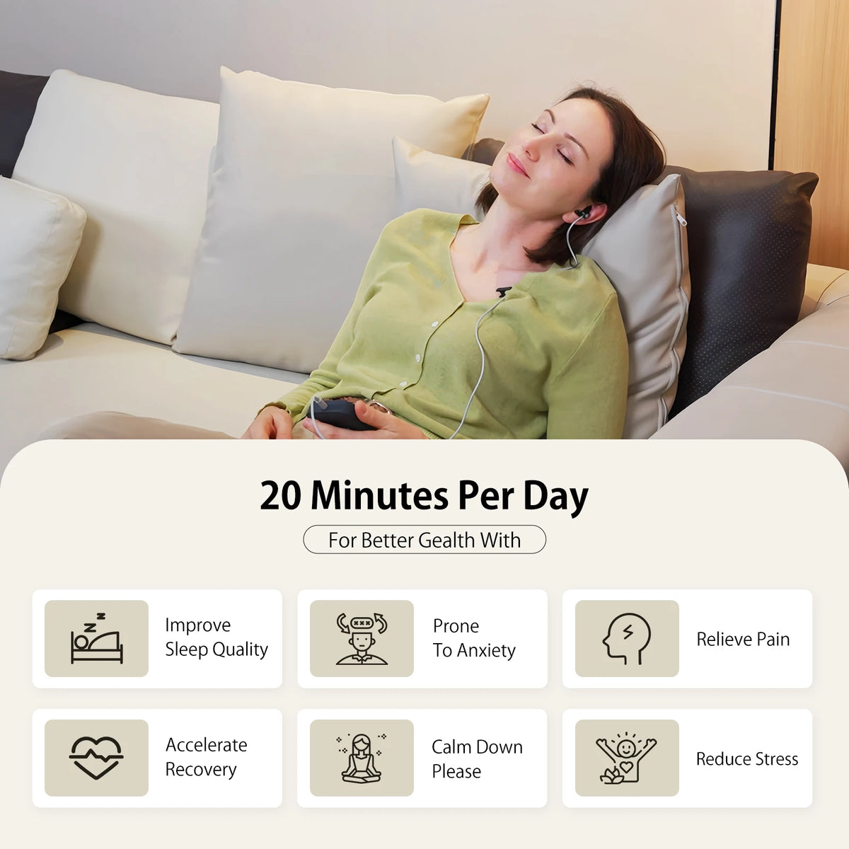 ZenoWell Vagus Nerve Stimulation Device For Deep Sleep Anxiety Relief