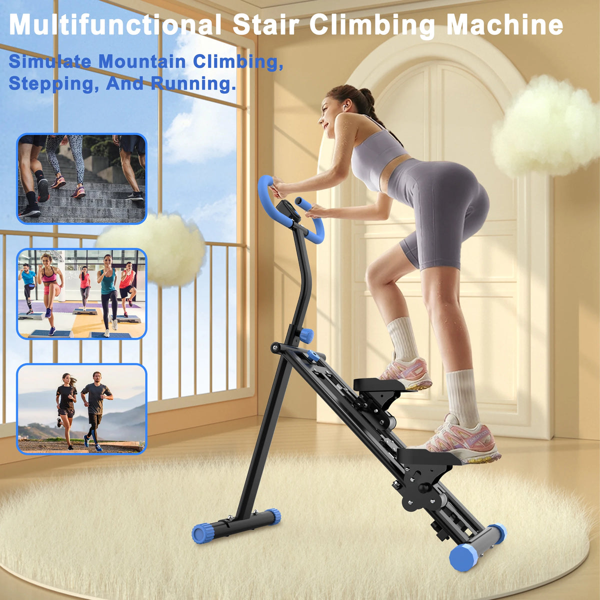 Vertical Climber Machine With Adjustable Resistance For Home Fitness