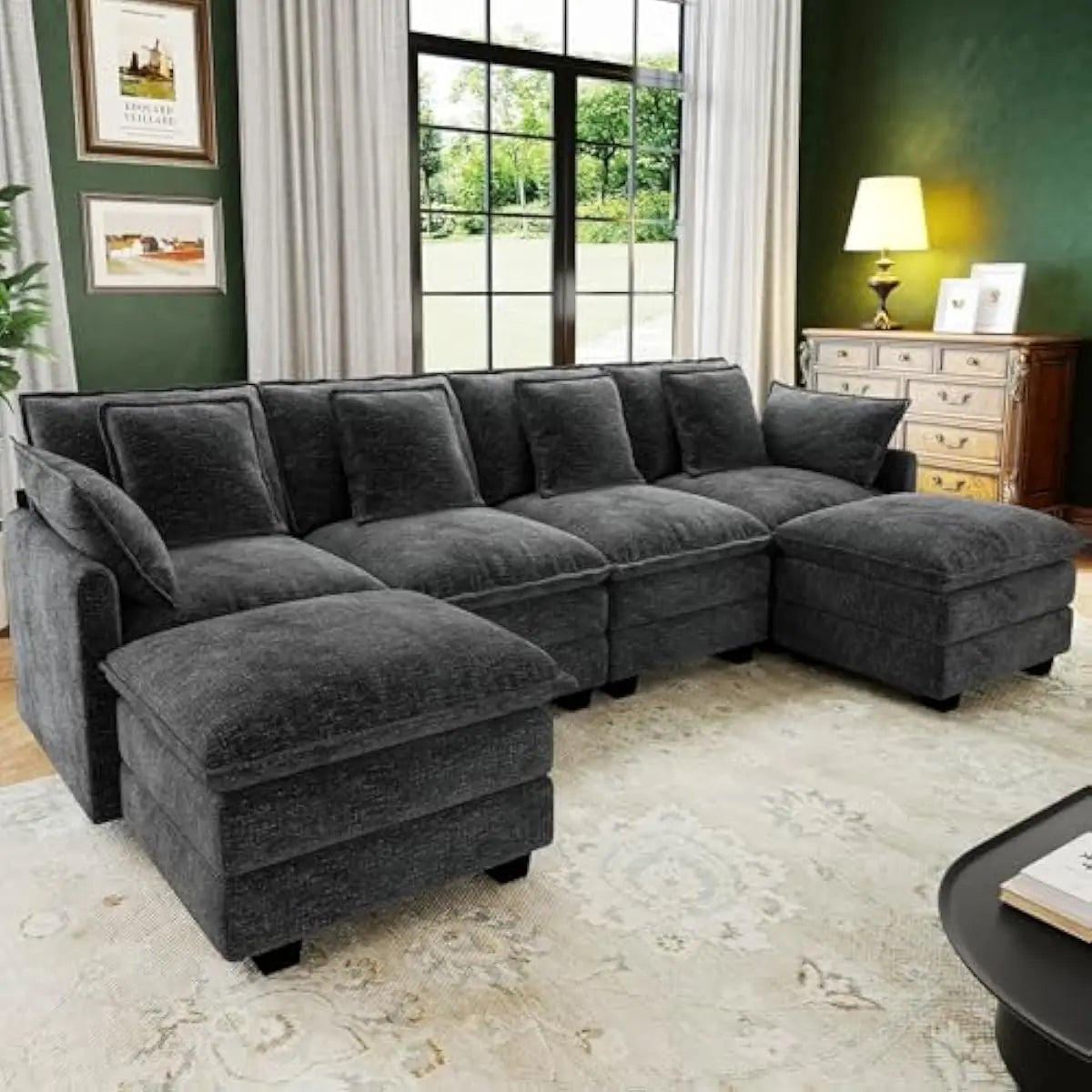 Modular Cloud Sectional Sofa With Deep Seats And Adjustable Layout