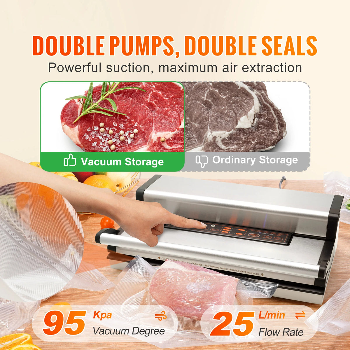 SucceBuy Commercial Automatic Vacuum Sealer for Food Packaging and Preservation