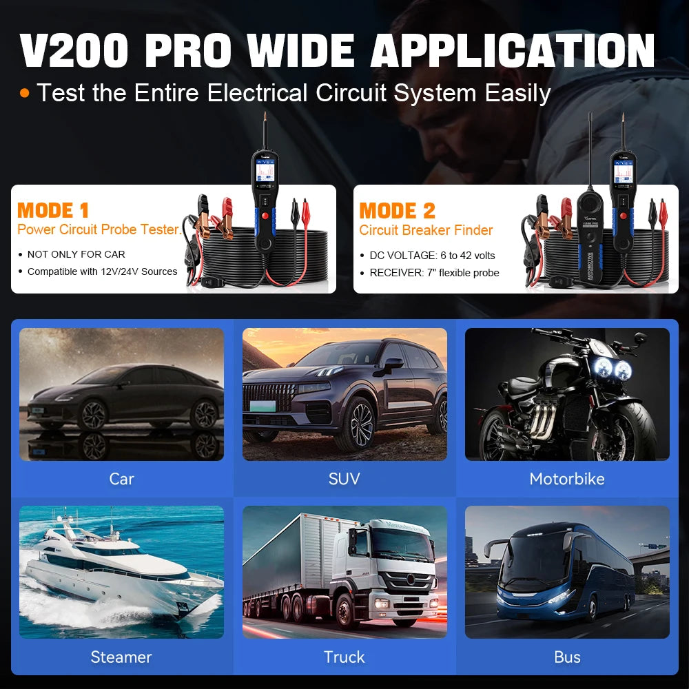 VDIAGTOOL Automotive Power Circuit Probe And Electrical Tester