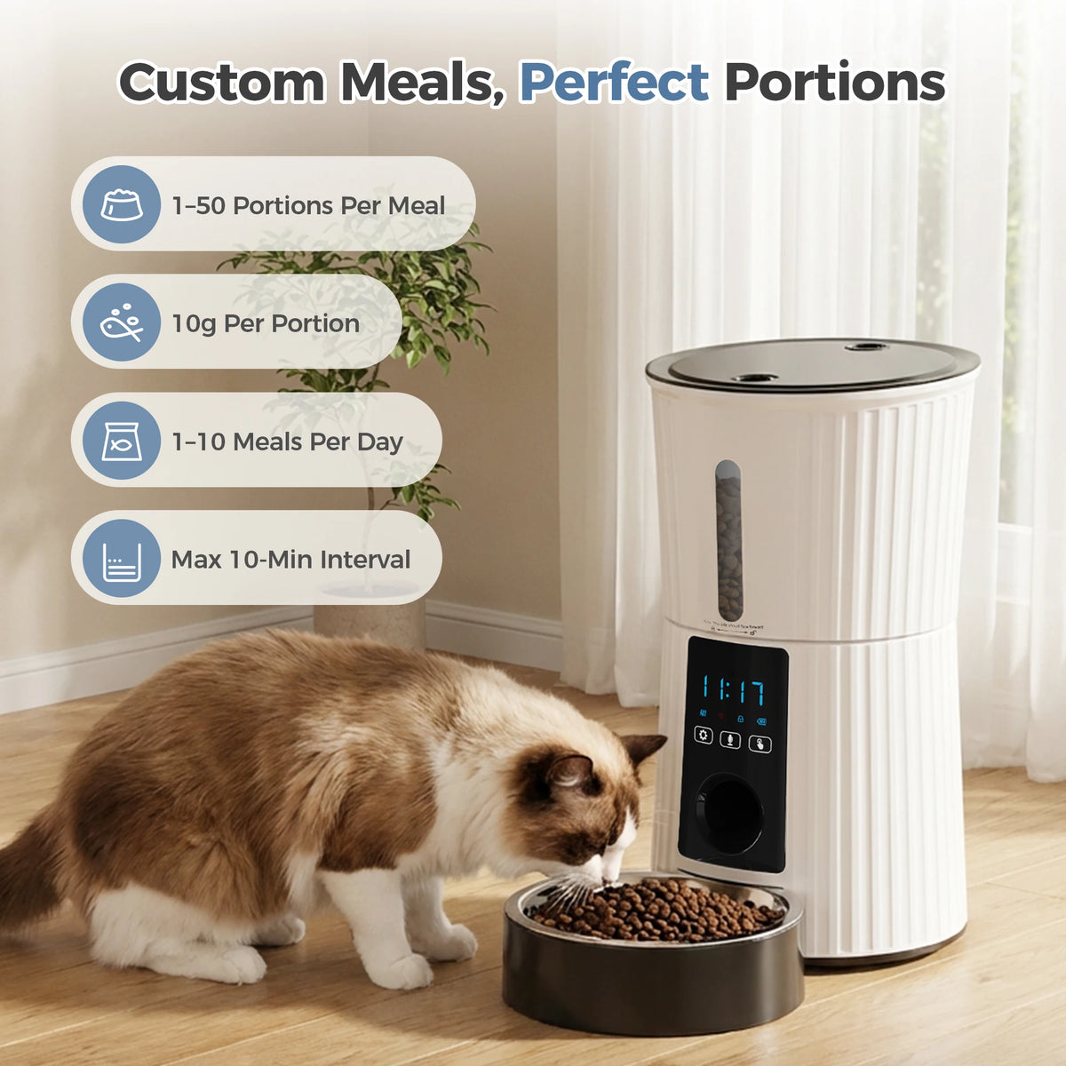 JHK WiFi Automatic Cat Feeder With App Control And Timer