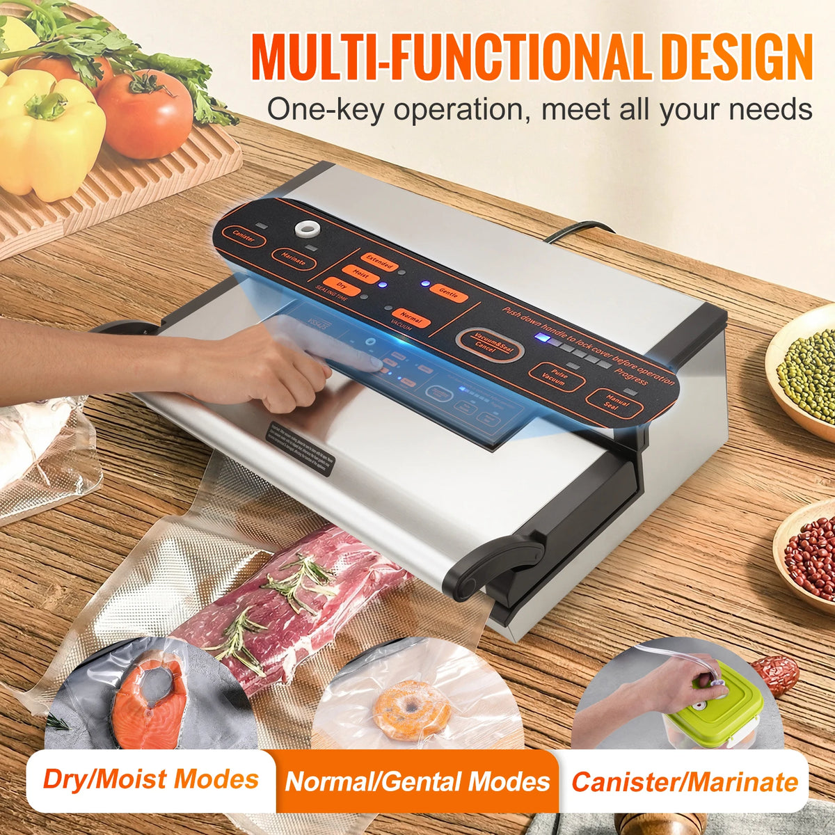 SucceBuy Commercial Automatic Vacuum Sealer for Food Packaging and Preservation