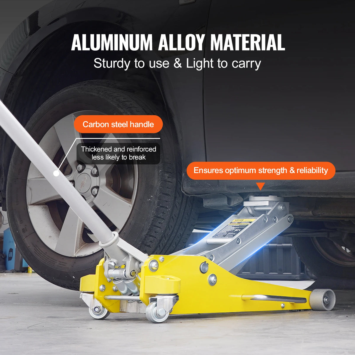 SucceBuy Aluminum Hydraulic Floor Jack With Quick Lift Pump