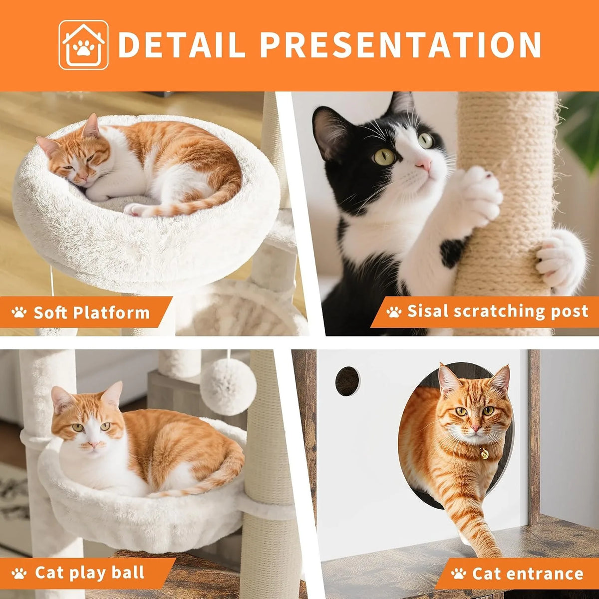 Modern Cat Tower With Integrated Hidden Litter Box Enclosure