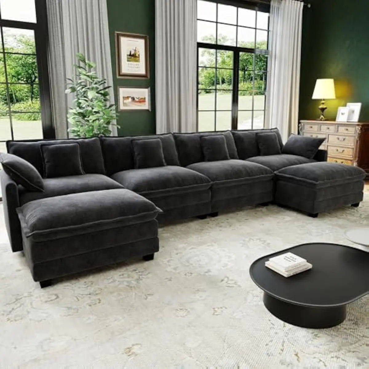 Modular Cloud Sectional Sofa With Deep Seats And Adjustable Layout
