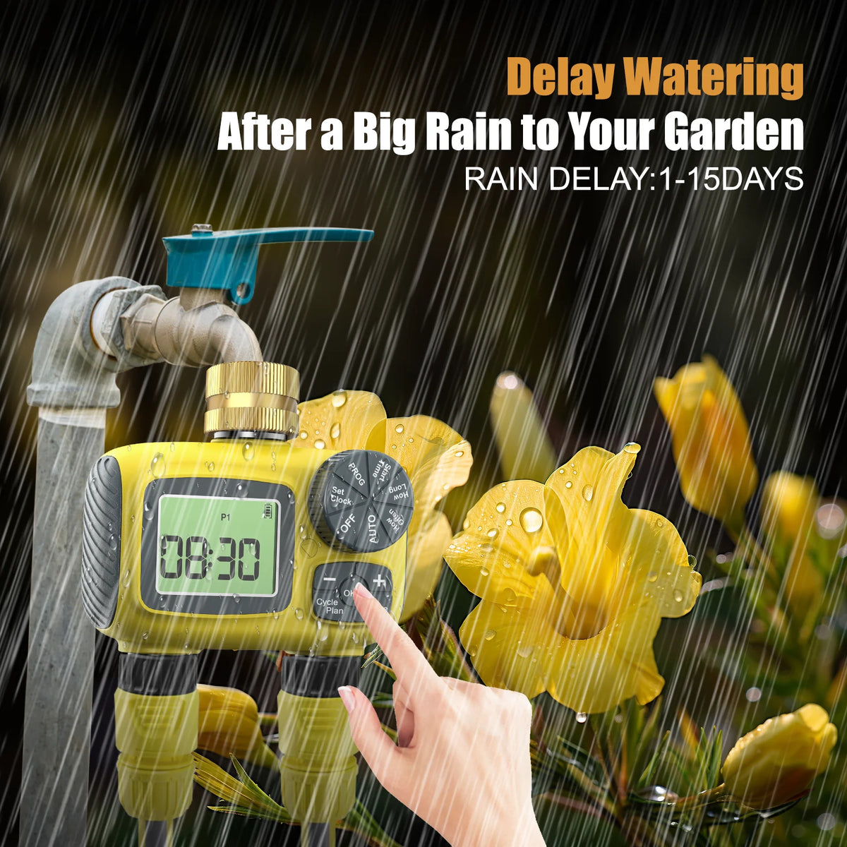 Insoma Dual Outlet Water Timer Brass Inlet Irrigation System
