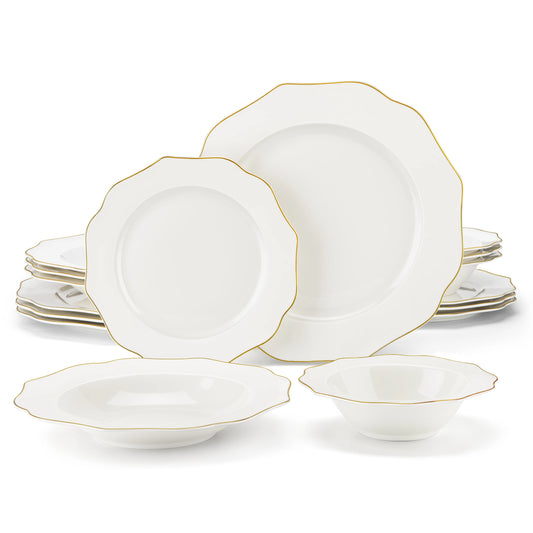 Malacasa Classic Nordic Floral Pattern Porcelain Dinnerware Set