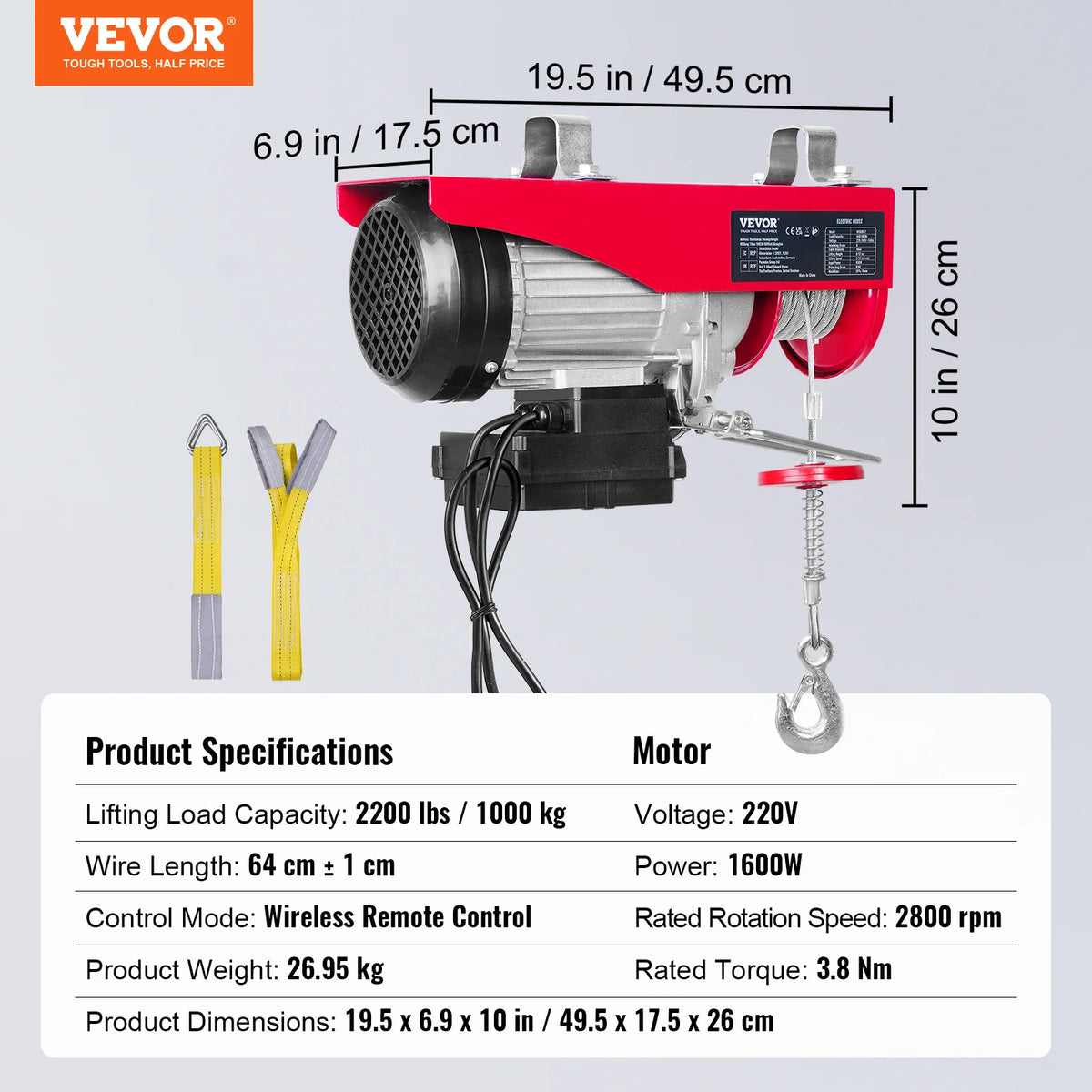 SucceBuy Wireless Electric Hoist for Garage and Warehouse Lifting