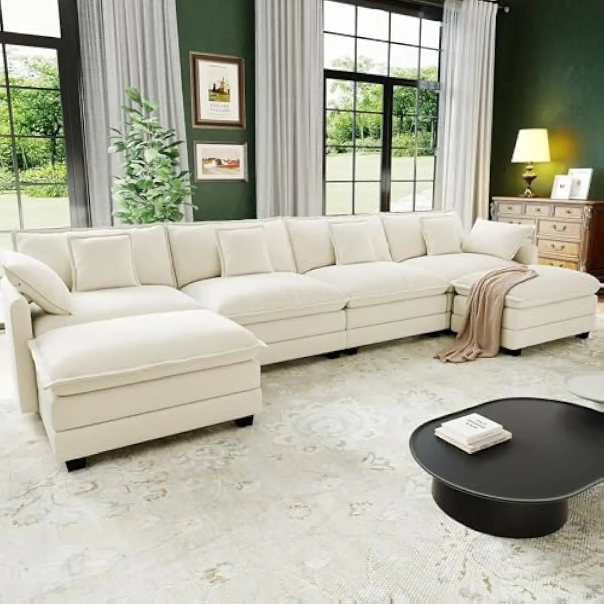 Modular Cloud Sectional Sofa With Deep Seats And Adjustable Layout