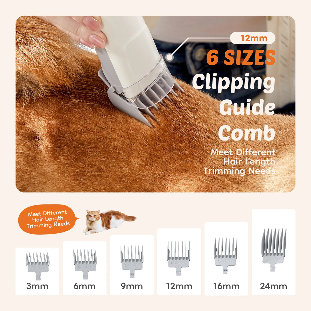 JHK Cordless Pet Grooming Vacuum With Low Noise Clippers