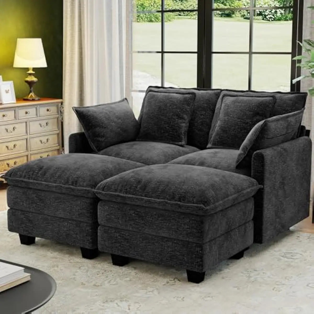 Modular Cloud Sectional Sofa With Deep Seats And Adjustable Layout