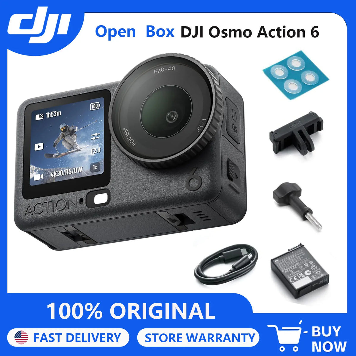 DJI Osmo Action 6 Waterproof 8K Camera With RockSteady Stabilization