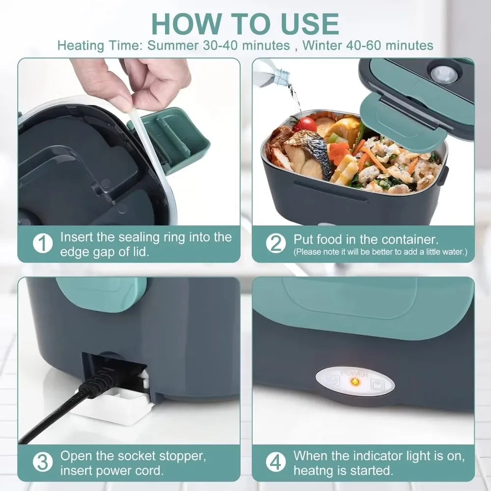 COBASPORT Portable Electric Heated Lunch Box For Work And Travel