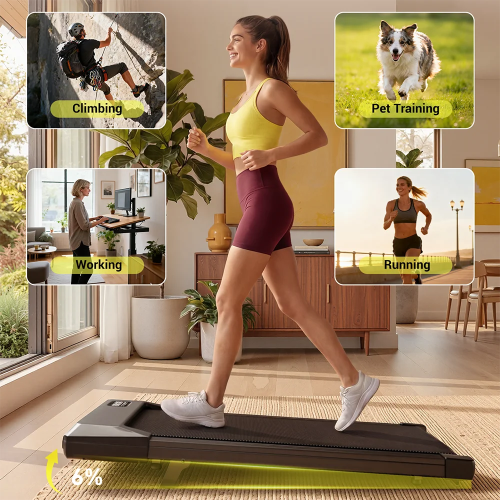 Superun Portable Under Desk Walking Pad Treadmill for Home