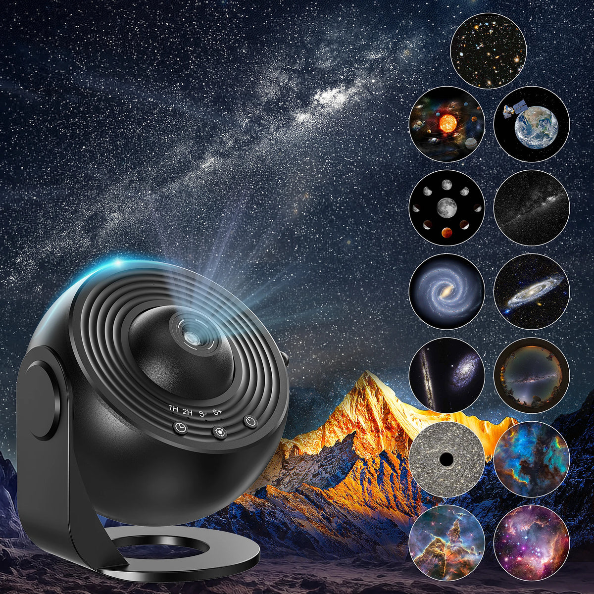 Aiopp Galaxy Projector Night Light With Realistic Stars And Planets
