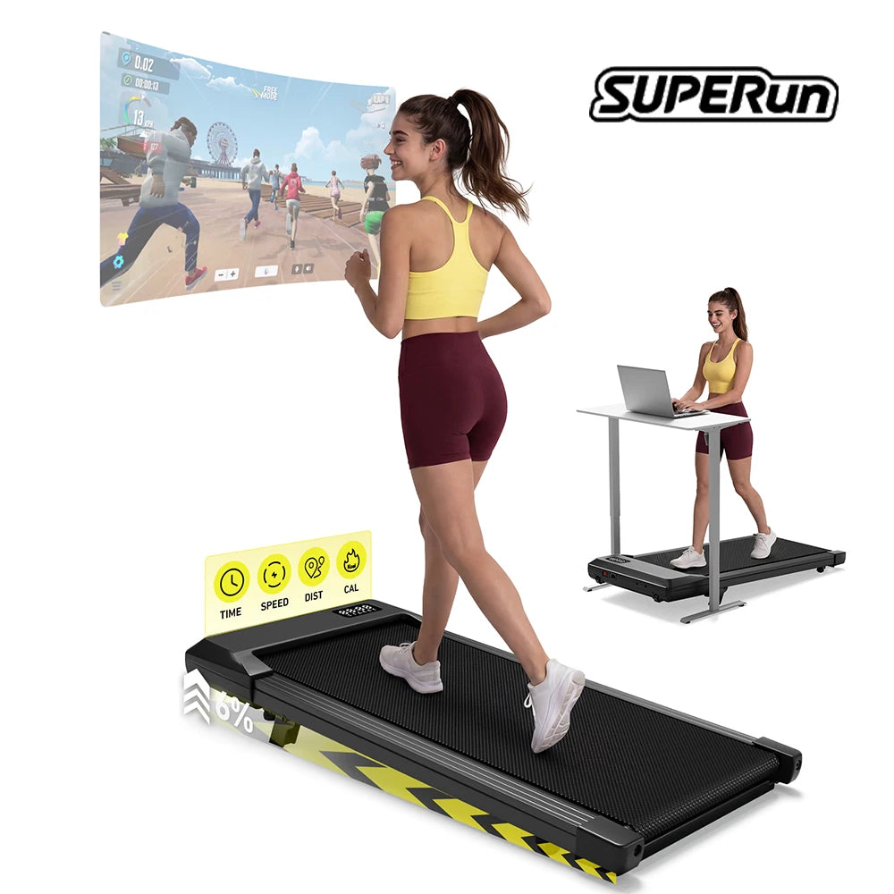 Superun Portable Under Desk Walking Pad Treadmill for Home