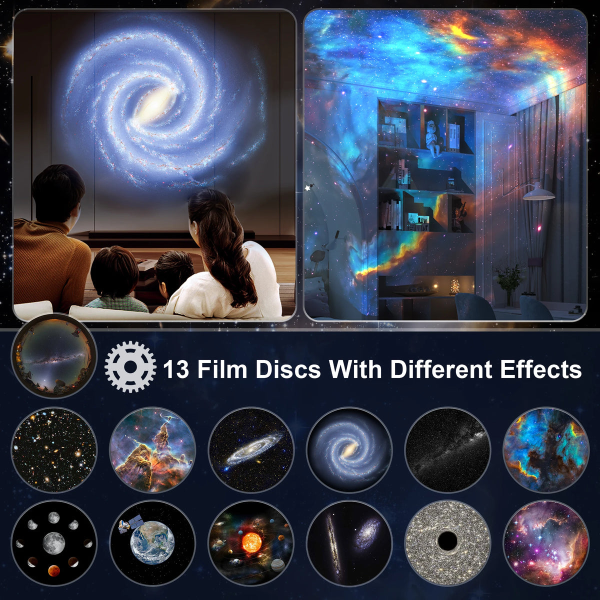 Aiopp Galaxy Projector Night Light With Realistic Stars And Planets