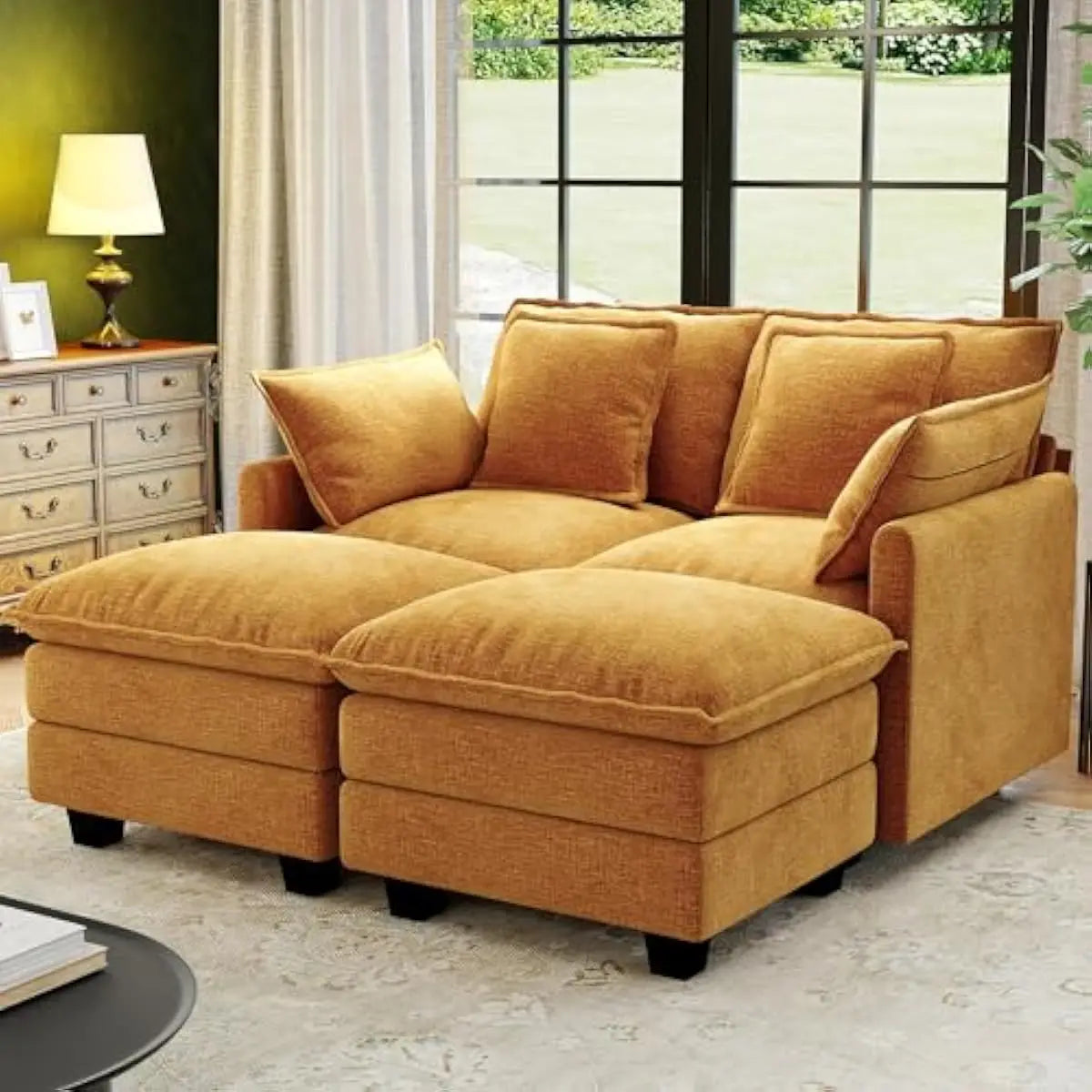 Modular Cloud Sectional Sofa With Deep Seats And Adjustable Layout
