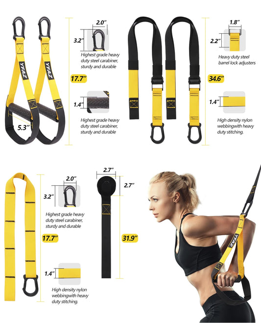 Yfaz Adjustable Suspension Resistance Training Kit With Door Strap