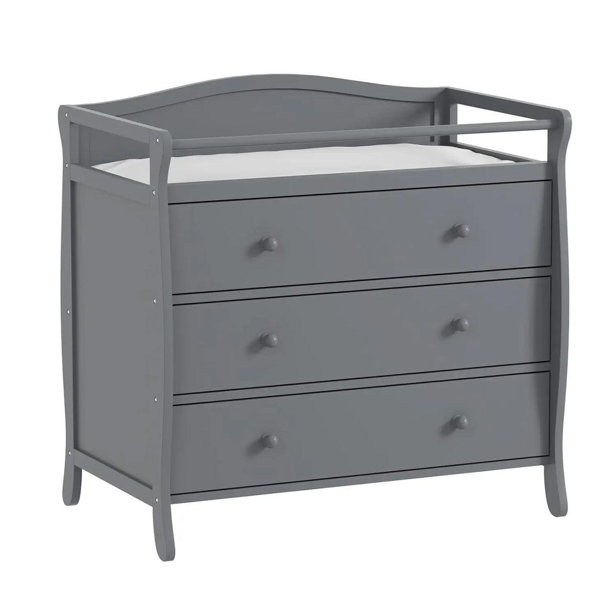 HiMISS Wooden Baby Changing Table With Safety Belt And Rails