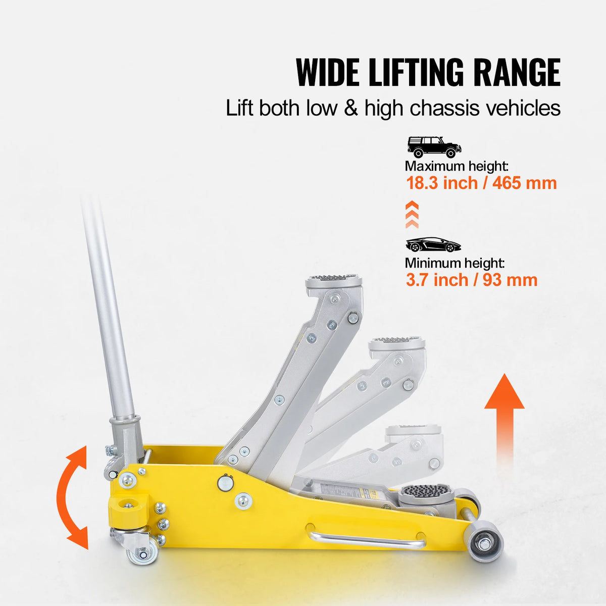 SucceBuy Aluminum Hydraulic Floor Jack With Quick Lift Pump