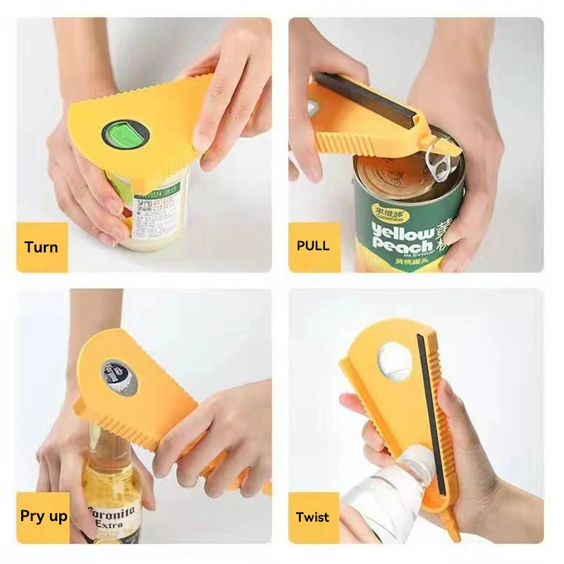 Multifunctional Stainless Steel Manual Can Bottle Jar Opener