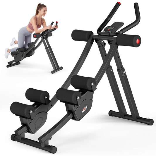 Foldable Ab Trainer With Adjustable Resistance And Digital Display Screen