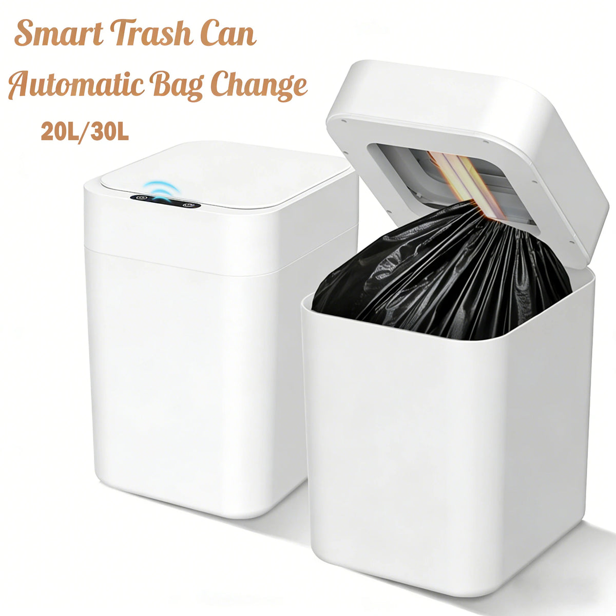 Automatic Touchless Self Sealing Smart Trash Can With Odor Control