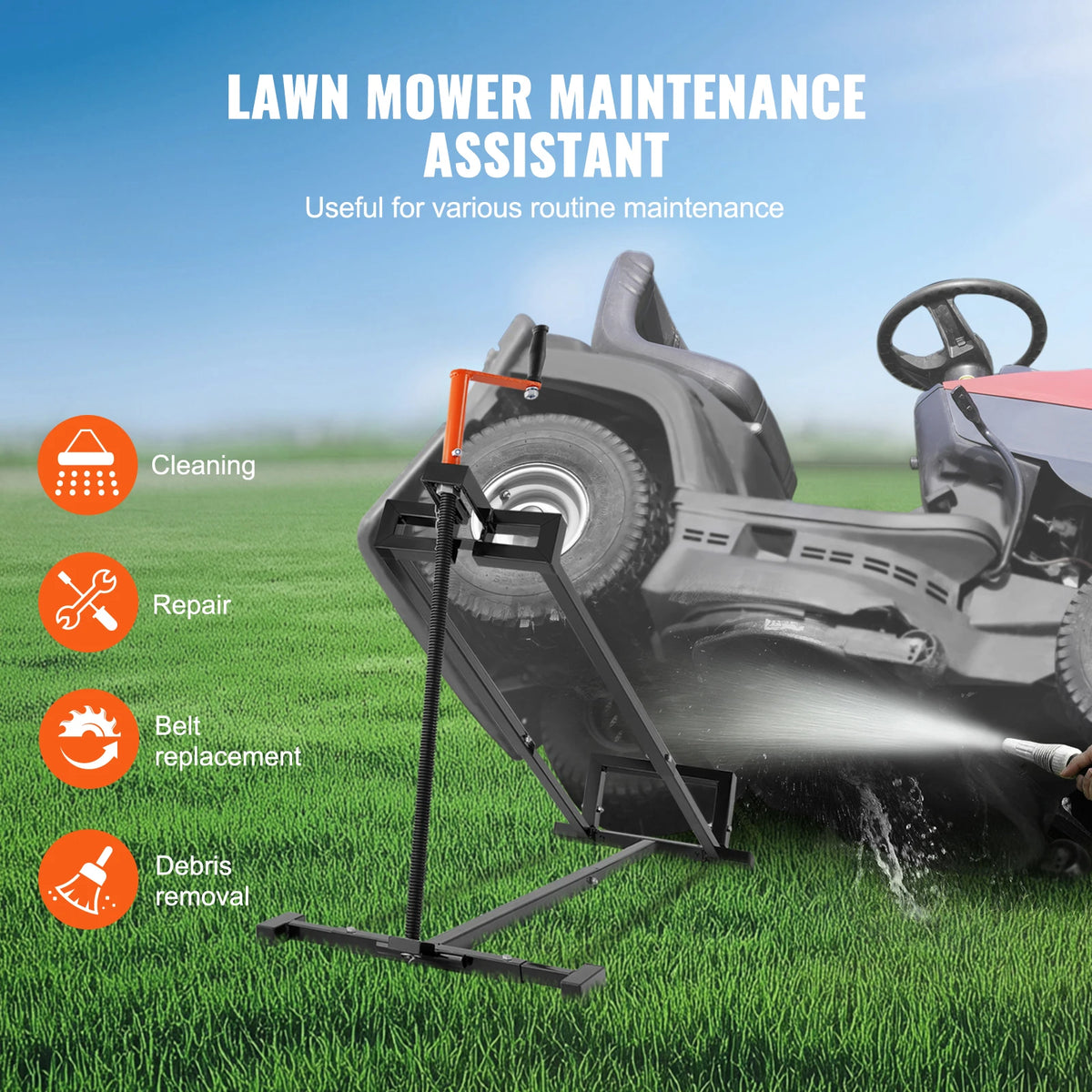 SucceBuy Adjustable Hydraulic Lawn Mower Lift For Garden Tractors