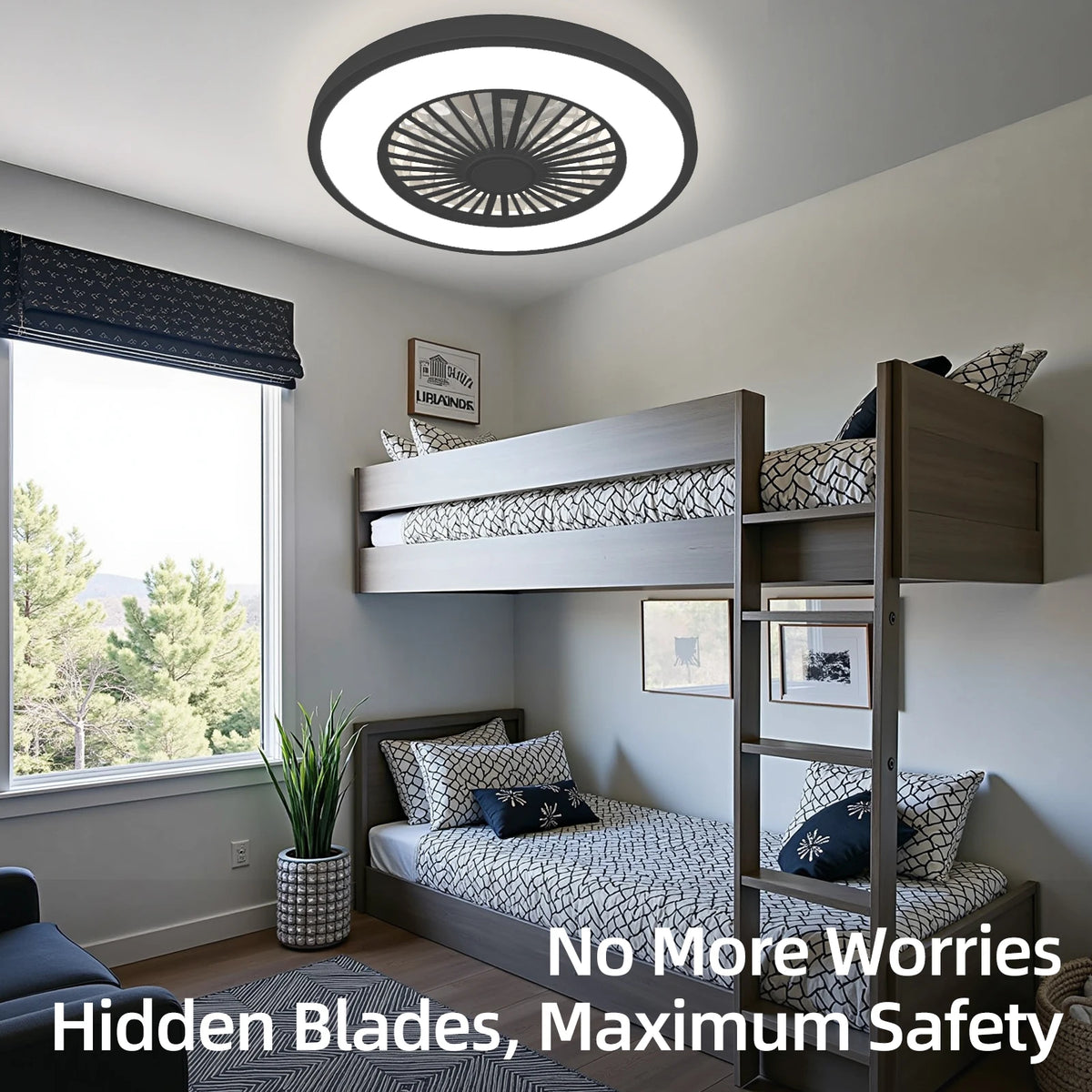 Silent Ceiling Fan Light Reversible DC Motor Remote Control