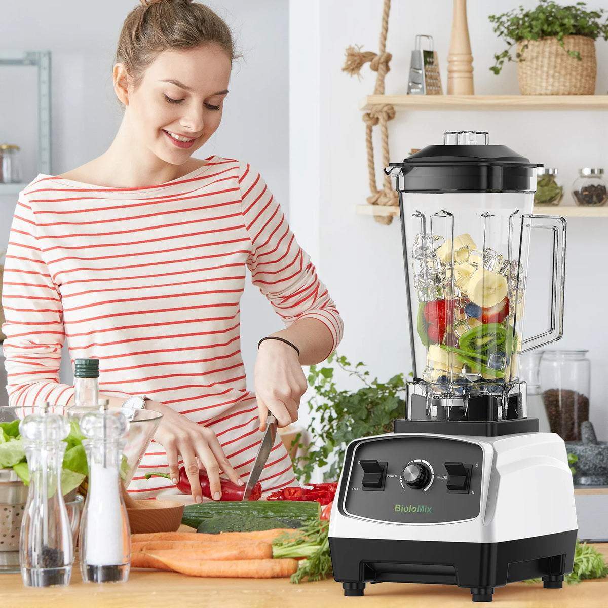 Biolomix 3HP 2200W Heavy Duty Blender for Smoothies and Ice