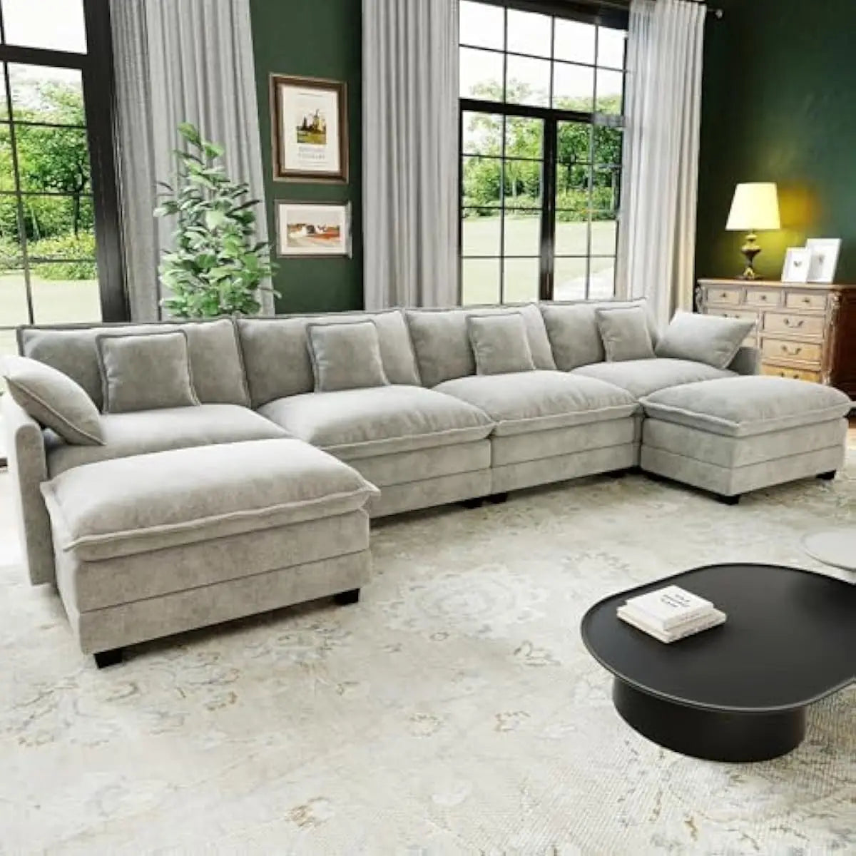 Modular Cloud Sectional Sofa With Deep Seats And Adjustable Layout