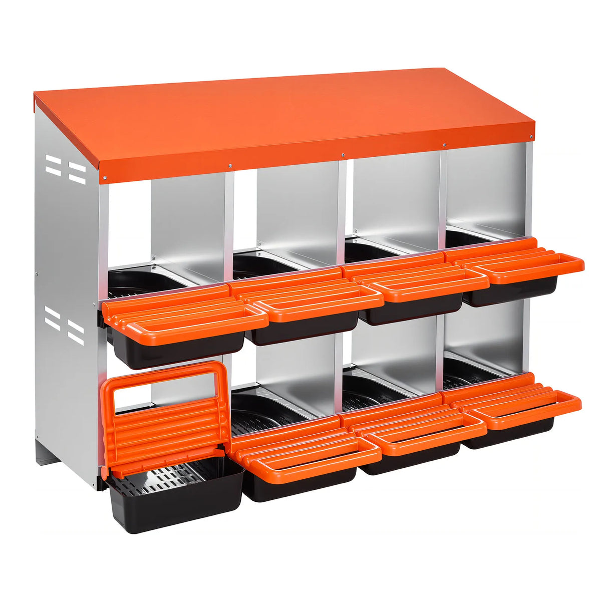 SucceBuy Metal Chicken Nesting Boxes With Roll Out Egg Collection Lids