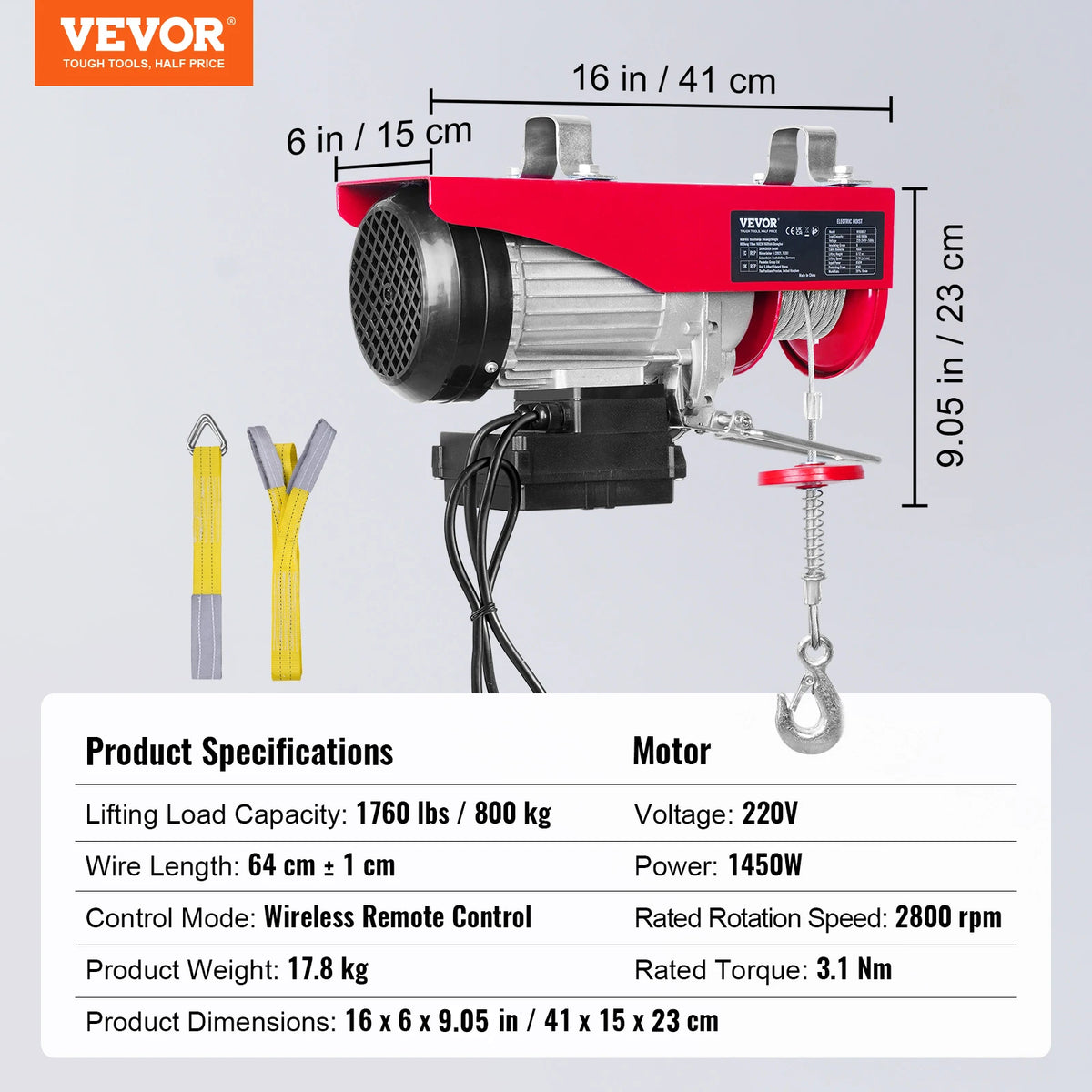 SucceBuy Wireless Electric Hoist for Garage and Warehouse Lifting