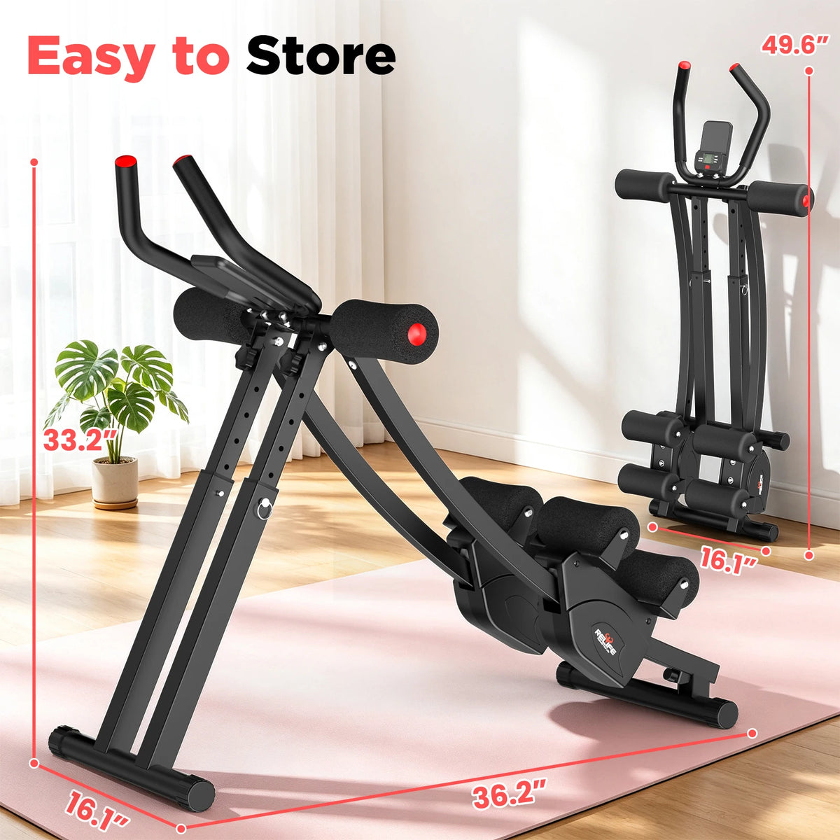 Foldable Ab Trainer With Adjustable Resistance And Digital Display Screen