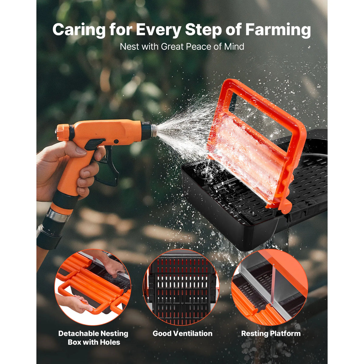 SucceBuy Metal Chicken Nesting Boxes With Roll Out Egg Collection Lids