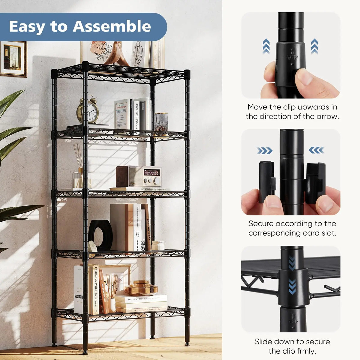 JHK Heavy Duty Adjustable Metal Wire Storage Shelves