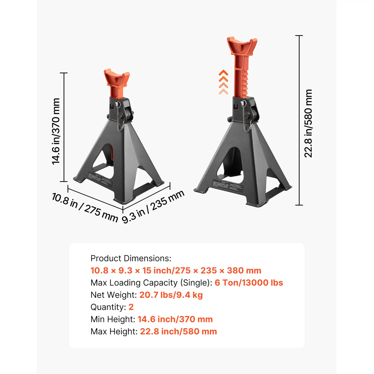 SucceBuy Heavy Duty Steel Jack Stands With Locking Mechanism