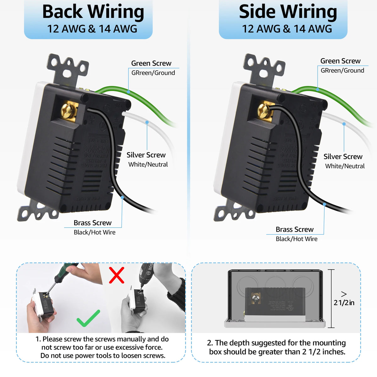 65W GaN Fast Charging USB A Type C Outlet Receptacle