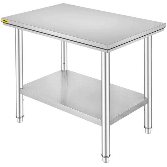 Commercial Stainless Steel Work Table With Undershelf For Restaurant