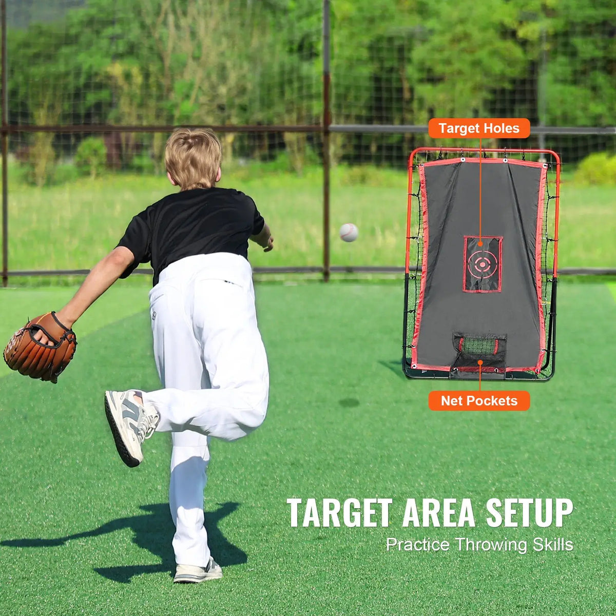 Baseball And Softball Rebounder Net For Pitching And Fielding Practice