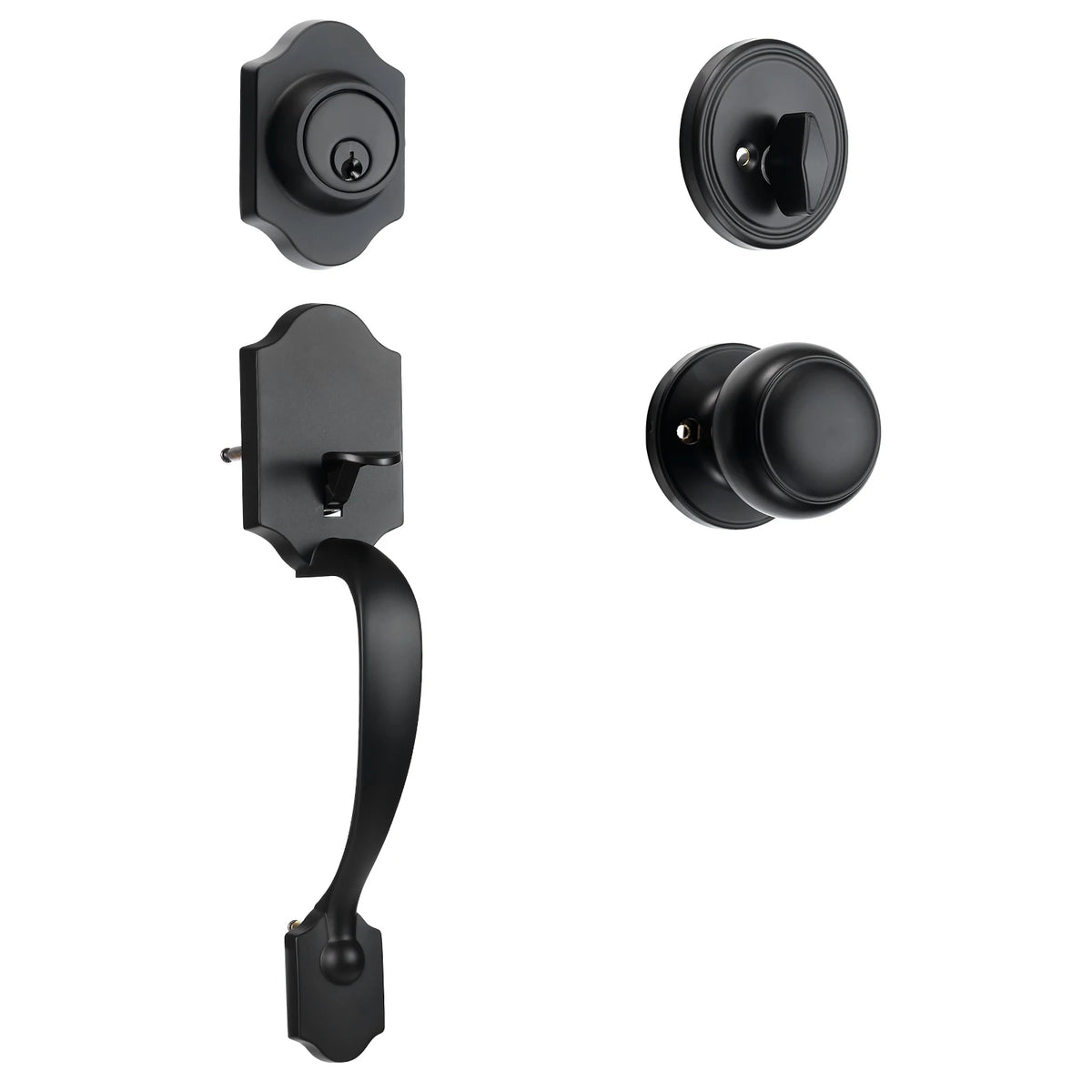 SucceBuy Front Door Handleset With Deadbolt And Interior Knob Lock