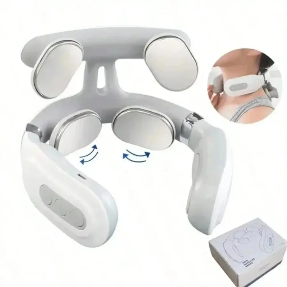 Lism Four Heads Adjustable Neck Massager with Heating USB Charge