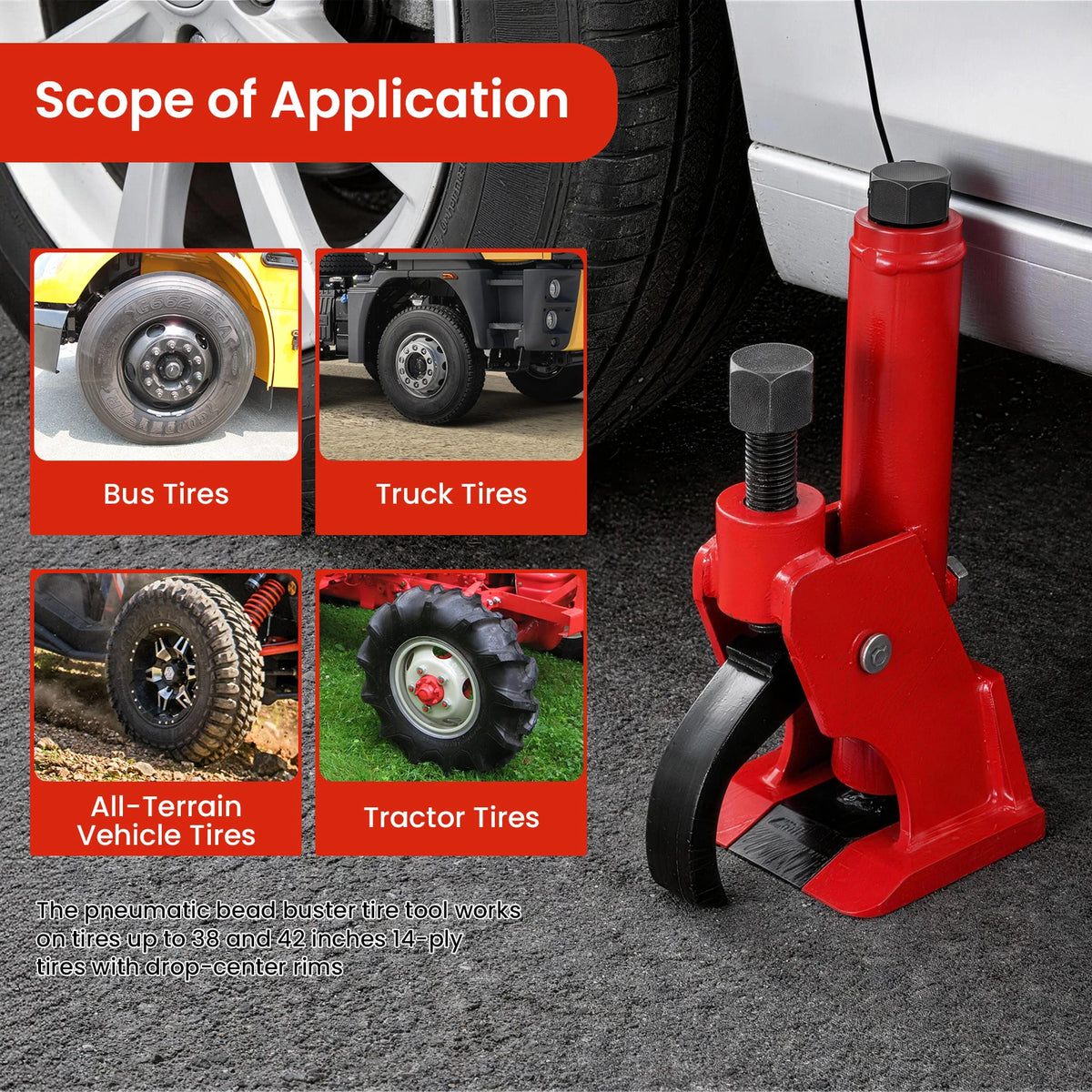Manual Tire Bead Breaker Tool for Cars Trucks and ATVs